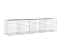 vidaXL Panier gabion avec couvercle 400x100x100 cm fer galvanisé, mur en gabion, mur de soutènement en gabion, clôture en gabion, gabion, cage gabion
