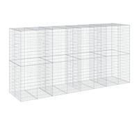 vidaXL Panier gabion avec couvercle 400 x 100 x 200 cm fer galvanisé