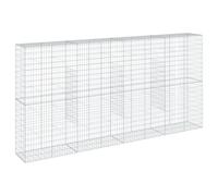 vidaXL Panier gabion avec couvercle 400x50x200 cm fer galvanisé, mur en gabion, mur de soutènement en gabion, clôture en gabion, gabion, cage gabion