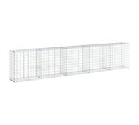 vidaXL Panier gabion avec couvercle 500x50x100 cm fer galvanisé, mur en gabion, mur de soutènement en gabion, clôture en gabion, gabion, cage gabion