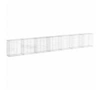 vidaXL Panier gabion avec couvercle 700x50x100 cm fer galvanisé, mur en gabion, mur de soutènement en gabion, clôture en gabion, gabion, cage gabion