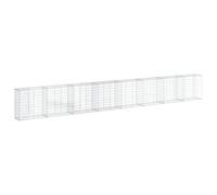 vidaXL Panier gabion avec couvercle 800x50x100 cm fer galvanisé pour mur de soutènement et clôture