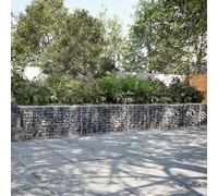 vidaXL Panier gabion avec couvercle 900x50x50 cm fer galvanisé pour mur/clôture Gris