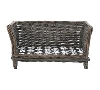 vidaXL Panier pour chien avec coussin Gris 50x33x30 cm Saule naturel