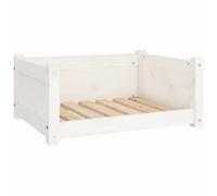 vidaXL Panier pour Chien Blanc 65,5 x 50,5 x 28 cm Bois de pin Massif