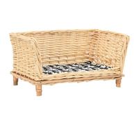 Vidaxl Panier Pour Chiens Avec Coussin 50x33x30 Cm Saule Naturel