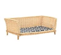 Vidaxl Panier Pour Chiens Avec Coussin 90x54x35 Cm Saule Naturel