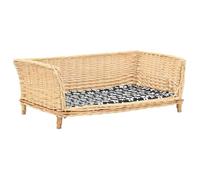 vidaXL Panier pour Chiens avec Coussin 90x54x35 cm Saule Naturel Corbeille 170775