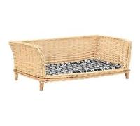 vidaXL Panier pour Chiens avec Coussin 90x54x35 cm Saule Naturel Corbeille 170775 Beige G