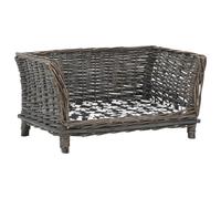 Vidaxl Panier Pour Chiens Avec Coussin Gris 50x33x30 Cm Saule Naturel