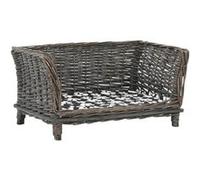 Vidaxl Panier Pour Chiens Avec Coussin Gris 50x33x30 Cm Saule Naturel