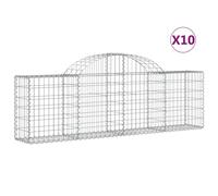 Vidaxl Paniers À Gabions Arqués 10 Pcs 200x30x60/80 Cm Fer Galvanisé