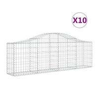 Vidaxl Paniers À Gabions Arqués 10 Pcs 200x30x60/80 Cm Fer Galvanisé