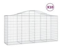 Vidaxl Paniers À Gabions Arqués 10 Pcs 200x50x100/120 Cm Fer Galvanisé