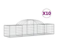 Vidaxl Paniers À Gabions Arqués 10 Pcs 200x50x40/60 Cm Fer Galvanisé