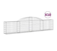 Vidaxl Paniers À Gabions Arqués 10 Pcs 300x30x60/80 Cm Fer Galvanisé