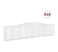 Vidaxl Paniers À Gabions Arqués 10 Pcs 400x30x80/100 Cm Fer Galvanisé