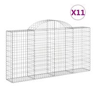 Vidaxl Paniers À Gabions Arqués 11 Pcs 200x30x100/120 Cm Fer Galvanisé