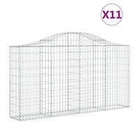 Vidaxl Paniers À Gabions Arqués 11 Pcs 200x30x100/120 Cm Fer Galvanisé