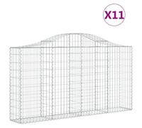 4x Paniers à Gabions Arqués 200x30x100/120 cm Fer Galvanisé Cages vidaXL