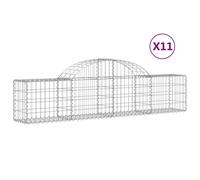 Vidaxl Paniers À Gabions Arqués 11 Pcs 200x30x40/60 Cm Fer Galvanisé