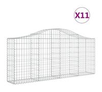 Vidaxl Paniers À Gabions Arqués 11 Pcs 200x30x80/100 Cm Fer Galvanisé
