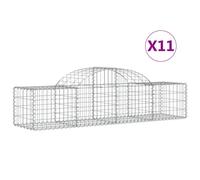 Vidaxl Paniers À Gabions Arqués 11 Pcs 200x50x40/60 Cm Fer Galvanisé