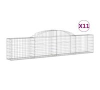 Vidaxl Paniers À Gabions Arqués 11 Pcs 300x30x60/80 Cm Fer Galvanisé