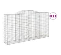 Vidaxl Paniers À Gabions Arqués 11 Pcs 300x50x160/180 Cm Fer Galvanisé