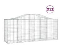 Vidaxl Paniers À Gabions Arqués 12 Pcs 200x50x80/100 Cm Fer Galvanisé