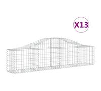 Vidaxl Paniers À Gabions Arqués 13 Pcs 200x30x40/60 Cm Fer Galvanisé