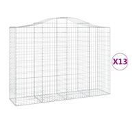 Vidaxl Paniers À Gabions Arqués 13 Pcs 200x50x140/160 Cm Fer Galvanisé