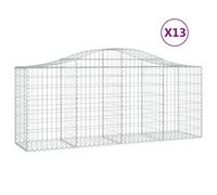 Vidaxl Paniers À Gabions Arqués 13 Pcs 200x50x80/100 Cm Fer Galvanisé
