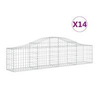 Vidaxl Paniers À Gabions Arqués 14 Pcs 200x30x40/60 Cm Fer Galvanisé