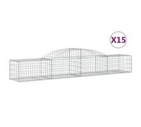 vidaXL Schanskorven 15 st gewelfd 300x50x40/60 cm gegalvaniseerd ijzer3146659 G