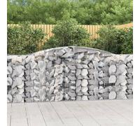 Vidaxl Paniers À Gabions Arqués 15 Pcs 400x50x100/120 Cm Fer Galvanisé