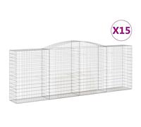 Vidaxl Paniers À Gabions Arqués 15 Pcs 400x50x140/160 Cm Fer Galvanisé
