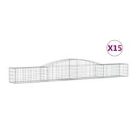 Vidaxl Paniers À Gabions Arqués 15 Pcs 400x50x40/60 Cm Fer Galvanisé