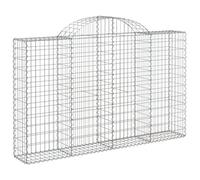 vidaXL Paniers à gabions arqués 2 pcs 200x30x120/140 cm Fer galvanisé, gabion, cage de gabion, panier de mur de gabion, mur de gabion