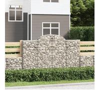 vidaXL Paniers à gabions arqués 2 pcs 200x30x120/140 cm fer galvanisé