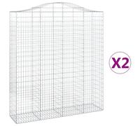 2x Paniers à Gabions Arqués 200x50x220/240 cm Fer Galvanisé Cages vidaXL