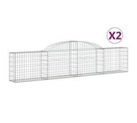 vidaXL Paniers à gabions arqués 2 pcs 300x30x60/80 cm fer galvanisé