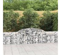 Vidaxl Paniers À Gabions Arqués 2 Pcs 300x30x60/80 Cm Fer Galvanisé