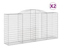 Schanskorven 2 st gewelfd 300x50x140/160 cm ijzer3146737