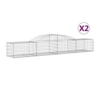 Vidaxl Paniers À Gabions Arqués 2 Pcs 300x50x40/60 Cm Fer Galvanisé