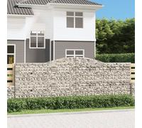 Vidaxl Paniers À Gabions Arqués 2 Pcs 400x30x140/160 Cm Fer Galvanisé