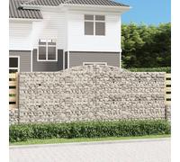 Vidaxl Paniers À Gabions Arqués 2 Pcs 400x30x160/180 Cm Fer Galvanisé