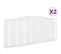 Vidaxl Paniers À Gabions Arqués 2 Pcs 400x30x160/180 Cm Fer Galvanisé
