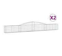 Paniers à gabions arqués 2 pcs 400x30x40/60 cm Fer galvanisé gabion vidaXL