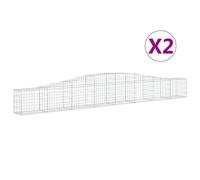 Schanskorven 2 st gewelfd 400x30x40/60 cm ijzer3145787